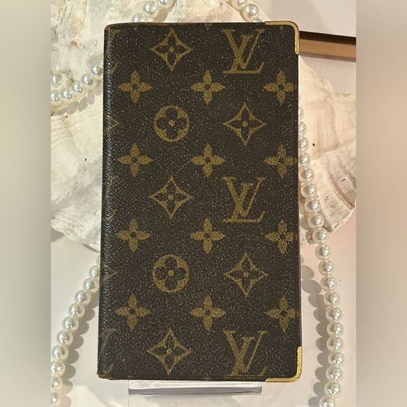 Authentic Louis Vuitton Brown Leather Long Monogram wallet Clutch - Picture 3 of 11